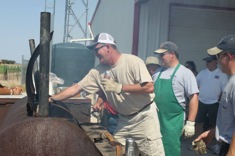 Volunteers grilling for the crowd