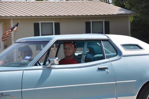 Classic powder blue sedan